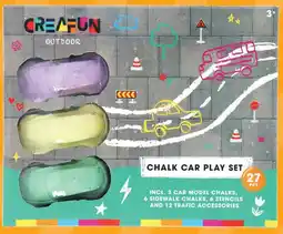 Toys2Play Stoepkrijt auto's wegenset 3 stuks Creafun outdoor aanbieding