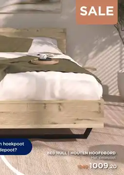 TotaalBED Bed Hull | houten hoofdbord | 140 x 200 cm | Slede poten aanbieding