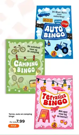 The Read Shop Terras, auto en camping bingo aanbieding