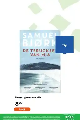 The Read Shop De terugkeer van Mia aanbieding