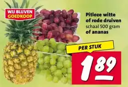 Nettorama Pitloze witte of rode druiven of ananas aanbieding