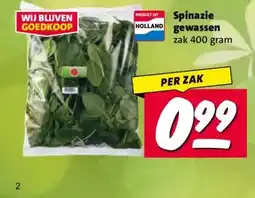 Nettorama Spinazie gewassen aanbieding