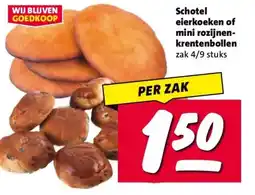 Nettorama Schotel eierkoeken of mini rozijnen- krentenbollen aanbieding