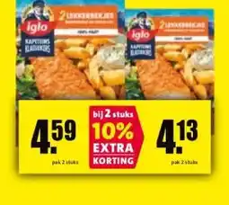 Nettorama 2 LEKKERBEKJES iglo KAPITENS aanbieding