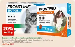Maxi Zoo Frontpro en Frontline vlooien-, en tekenbestrijding aanbieding