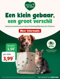 Maxi Zoo Stichting Blijdschap Voor De Dieren tas aanbieding