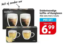 Hoogvliet Dubbelwandige koffie of theeglazen aanbieding