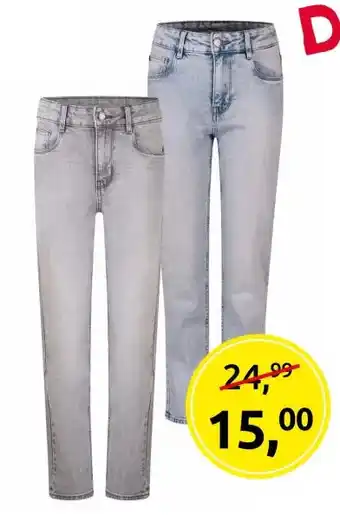 Bleached denim jeans