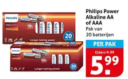 Hoogvliet Philips Power Alkaline AA of AAA aanbieding