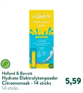 Holland & Barrett Hydrate Elektrolytenpoeder Citroensmaak - 14 sticks aanbieding