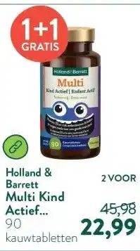 Holland & Barrett Multi Kind Actief Suikervrij - 90 kauwtabletten aanbieding