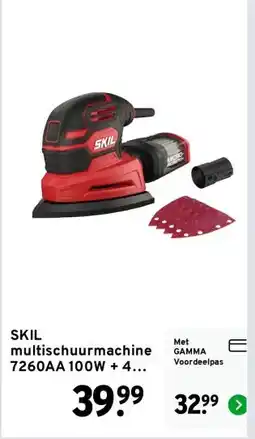 GAMMA SKIL multischuurmachine 7260AA 100W + 4 schuurbladen aanbieding