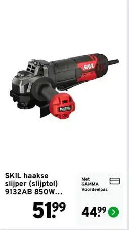 GAMMA SKIL haakse slijper (slijptol) 9132AB 850W 125mm - antivibratie zijhandgreep aanbieding