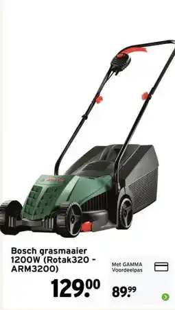 GAMMA Bosch grasmaaier 1200W aanbieding