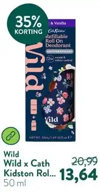 Holland & Barrett Wild x Cath Kidston Roll-on Deo Navulbaar Kokos & Vanille Starterspack aanbieding