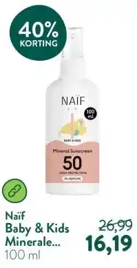 Holland & Barrett Baby & Kids Minerale Zonnebrandspray SPF50 aanbieding