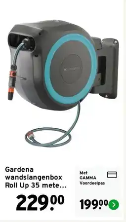 GAMMA Gardena wandslangenbox Roll Up 35 meter incl tuinspuit aanbieding