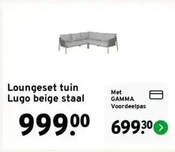 GAMMA Loungeset tuin Lugo beige staal aanbieding