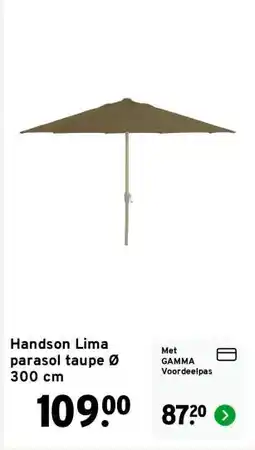 GAMMA Handson Lima parasol taupe Ø 300 cm aanbieding