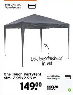 GAMMA One Touch Partytent aanbieding