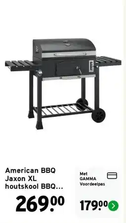 GAMMA American BBQ Jaxon XL houtskool BBQ metaal zwart 70 x 46 cm aanbieding