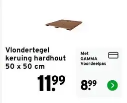 GAMMA Vlondertegel keruing hardhout 50 x 50 cm aanbieding
