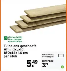 GAMMA Tuinplank geschaafd Afm. (lxbxh): 180x14x1.6 cm aanbieding