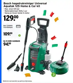 GAMMA Bosch hogedrukreiniger Universal Aquatak 125 Home & Car kit aanbieding