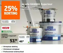 GAMMA GAMMA Superieur muurverf 2.5 liter aanbieding