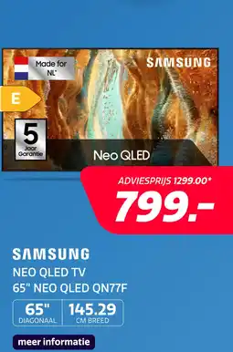 Electroworld Samsung 65 NEO QLED QN77F (2025) aanbieding