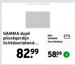 GAMMA GAMMA dupli plisségordijn lichtdoorlatend wit (kleurnr. 6001) 60x180 cm (bxh) aanbieding