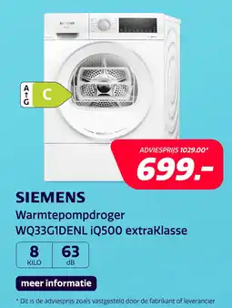 Electroworld Siemens WQ33G1DENL iQ500 extraKlasse aanbieding
