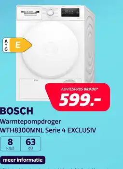 Electroworld Bosch WTH8300MNL Serie 4 EXCLUSIV aanbieding