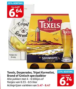 Hoogvliet Texels, Desperados, Tripel Karmeliet, Brand of Grolsch speciaalbier aanbieding