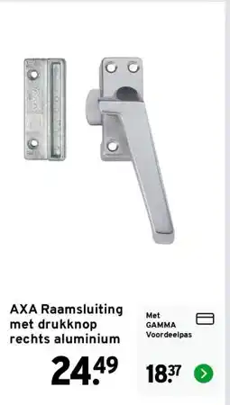 GAMMA AXA Raamsluiting met drukknop rechts aluminium aanbieding