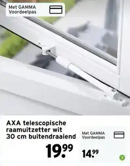 GAMMA AXA telescopische raamuitzetter wit 30 cm buitendraaiend aanbieding