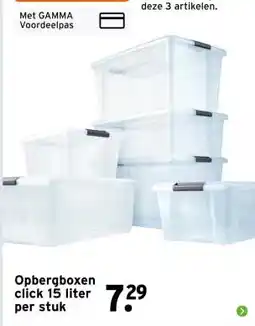 GAMMA Opbergboxen click 15 liter aanbieding