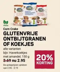 Ekoplaza GLUTENVRIJE ONTBIJTGRANEN OF KOEKJES aanbieding