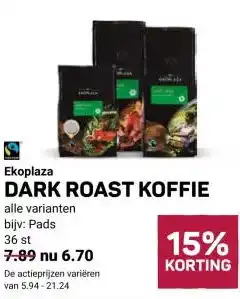 Ekoplaza DARK ROAST KOFFIE aanbieding