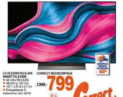 Correct LG OLED48C56LB.AUE SMART TELEVISIE aanbieding