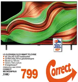 Correct LG OLED55B56 OLED SMART TELEVISIE aanbieding