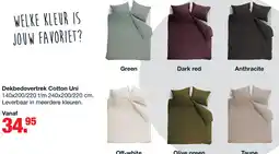 Budget Home Store Dekbedovertrek Cotton Uni Taupe 140x200/220 aanbieding