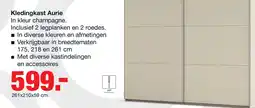 Budget Home Store Kledingkast Aurie B261xH210 Champagne aanbieding