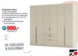 Budget Home Store Kledingkast Abbey B225xH229 Champagne, 5 deuren incl. 6 legplanken en 3 roedes aanbieding