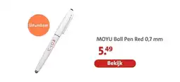 Bruna MOYU Ball Pen Red 0,7 mm aanbieding