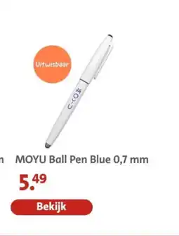 Bruna MOYU Ball Pen Blue 0,7 mm aanbieding
