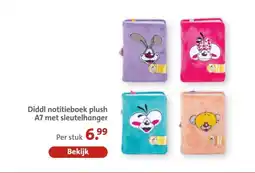 Bruna Diddl notitieboek plush A7 met sleutelhanger aanbieding