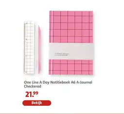 Bruna One Line A Day Notitieboek A6 A-Journal Checkered aanbieding