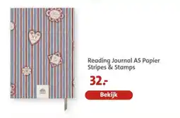 Bruna Reading Journal A5 Papier Stripes & Stamps aanbieding