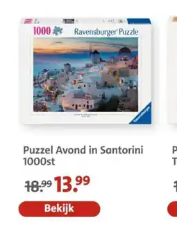 Bruna Puzzel Avond in Santorini 1000st aanbieding